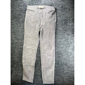 Madewell Corduroy Pants Womens 28P Grey 10" High-Rise Skinny Petite Stretch